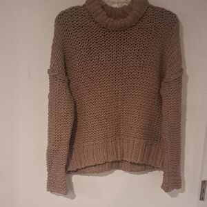 Free People Taupe Cowl Neck Sweater Size S B102